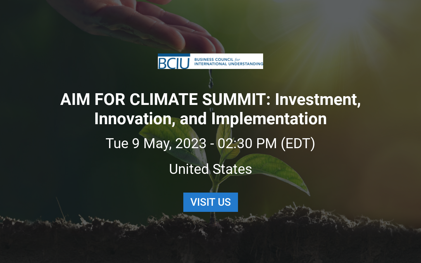 AIM FOR CLIMATE SUMMIT Investment, Innovation, and Implementation