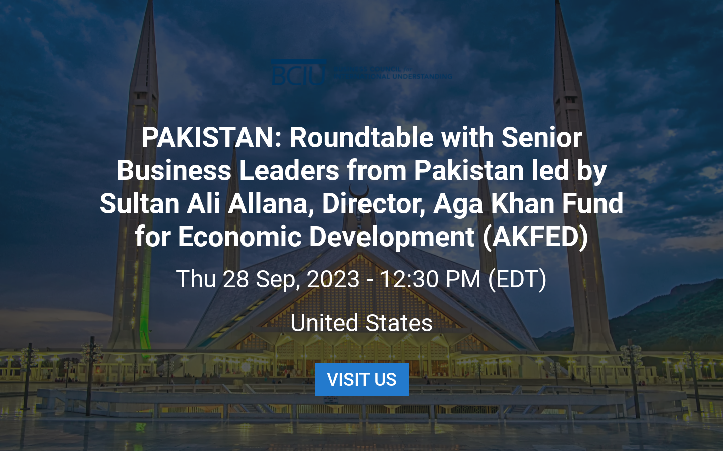 PAKISTAN: Roundtable With Senior Business Leaders From Pakistan Led By ...