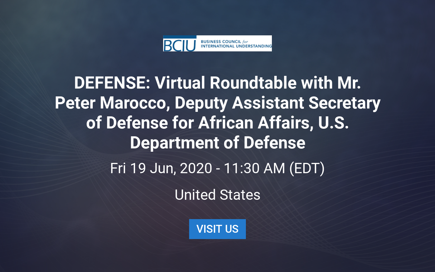 DEFENSE: Virtual Roundtable with Mr. Peter Marocco, Deputy Assistant ...