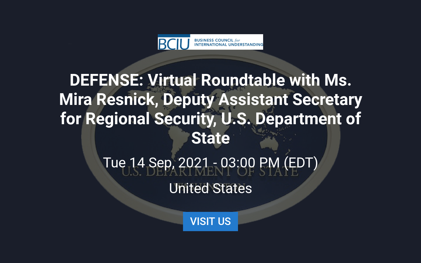 DEFENSE: Virtual Roundtable With Ms. Mira Resnick, Deputy Assistant ...